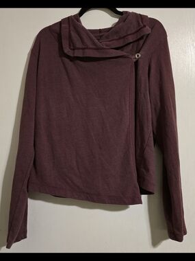 Patagonia Women’s XL Plum Wrap Cowl Neck Fleece Lined Sweatshirt Jacket